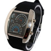 Sports Leather Flash LED Wristwatch