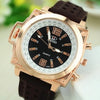 Big Golden Silicone Watch Square Wristwatch