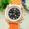 Big Golden Silicone Watch Square Wristwatch