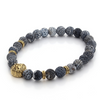 Lion Head Buddha Beads Natural Stone Bracelet Mens Style 2016