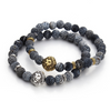 Lion Head Buddha Beads Natural Stone Bracelet Mens Style 2016