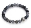Lion Head Buddha Beads Natural Stone Bracelet Mens Style 2016